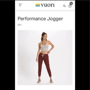 Vuori performance jogger Brick Heather size M